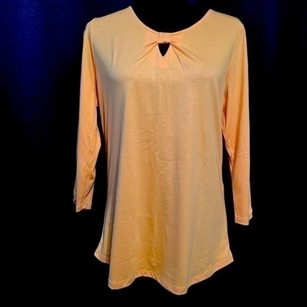 💚 Karen Scott golden yellow 3/4 sleeve top medium